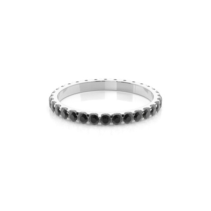 Full Eternity Black Diamond Ring