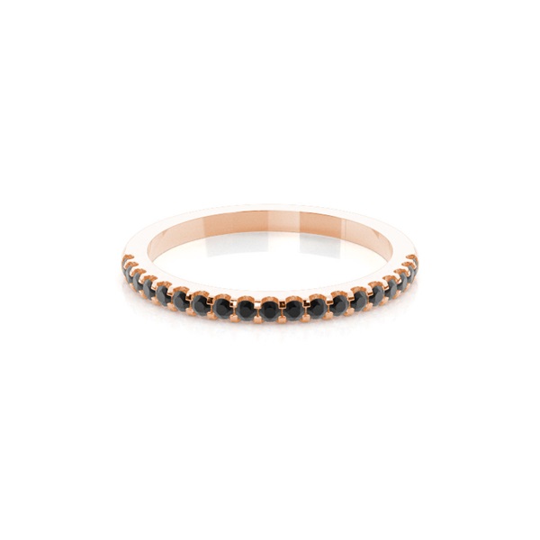 Half Eternity Black Diamond Ring