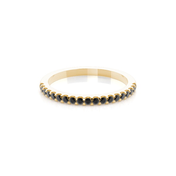Half Eternity Black Diamond Ring