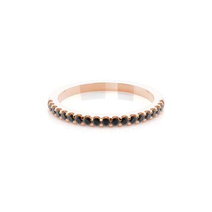 Half Eternity Black Diamond Ring