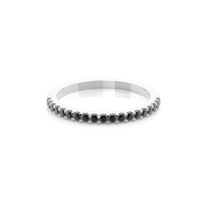 Half Eternity Black Diamond Ring