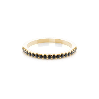 Half Eternity Black Diamond Ring