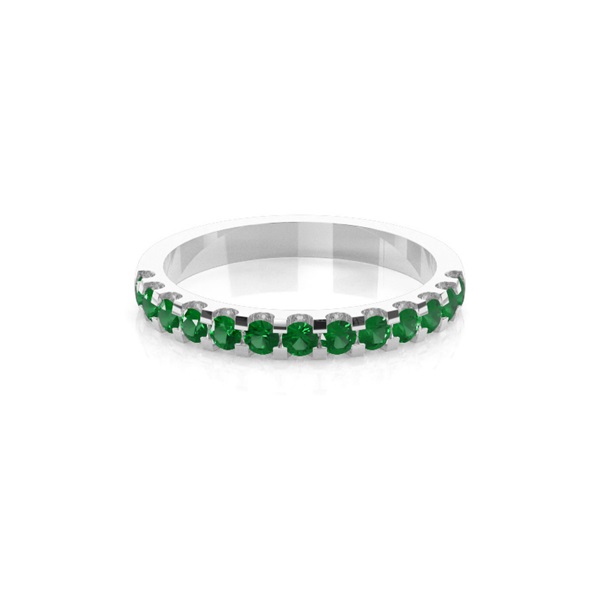 4 Prong Setting Half Eternity Emerald Ring