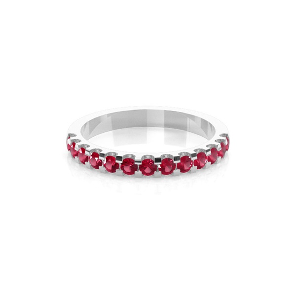 4 Prong Setting Half Eternity Ruby Ring