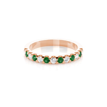 Rose Gold Emerald Diamond Rings