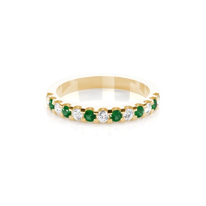 Yellow Gold Emerald Diamond Rings