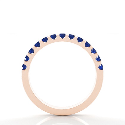 Halb Eternity Blauer Saphir Ring In Einer Krappenfassung