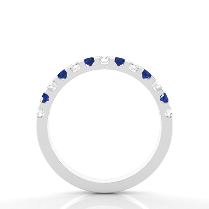 Halb Eternity Blauer Saphir Ring In Einer Krappenfassung