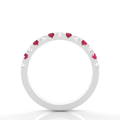 4 Prong Setting Half Eternity Ruby Ring
