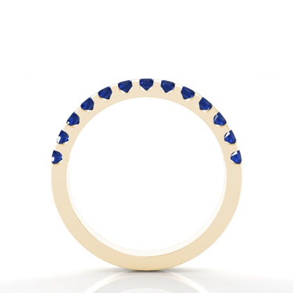 Halb Eternity Blauer Saphir Ring In Einer Krappenfassung