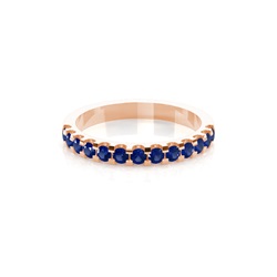 4 Prong Setting Half Eternity Blue Sapphire Ring