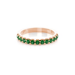 4 Prong Setting Half Eternity Emerald Ring