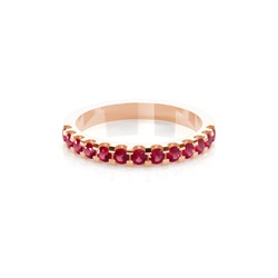 4 Prong Setting Half Eternity Ruby Ring