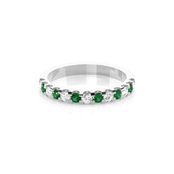 4 Prong Setting Half Eternity Emerald Ring