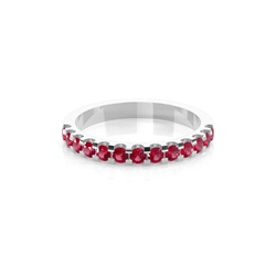 4 Prong Setting Half Eternity Ruby Ring