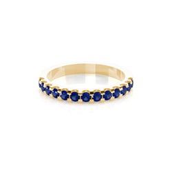 4 Prong Setting Half Eternity Blue Sapphire Ring