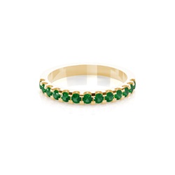 4 Prong Setting Half Eternity Emerald Ring