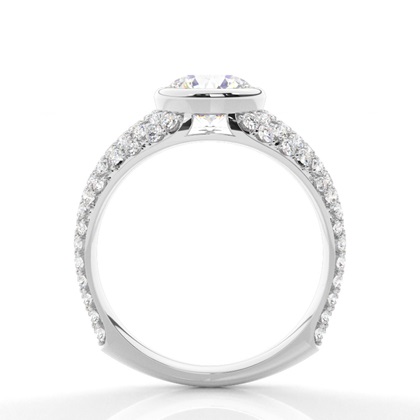 Full Bezel Setting Studded Engagement Ring