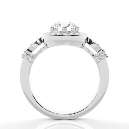 Round Diamond Halo Engagement Rings