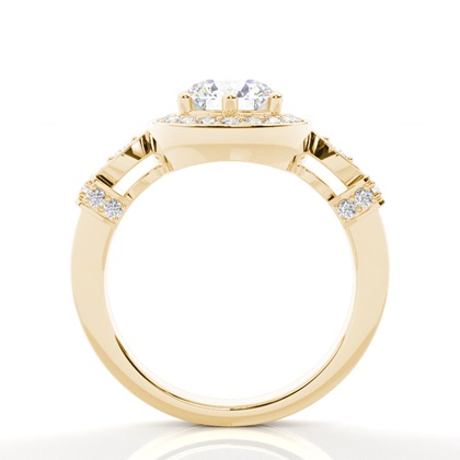 Yellow Gold Halo Engagement Rings