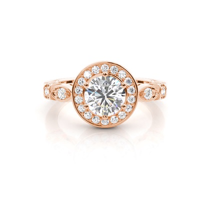 Rose Gold Halo Diamond Engagement Rings