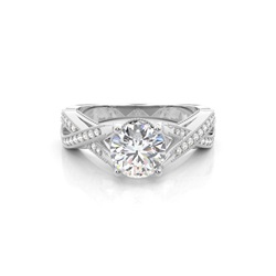 Weißgoldener Vintage-Diamant-Verlobungsring