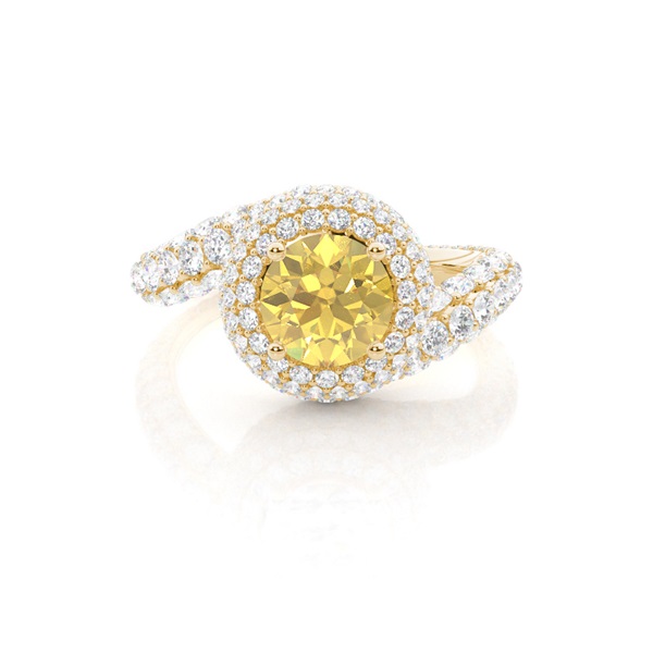 Yellow Diamond Halo Engagement Ring