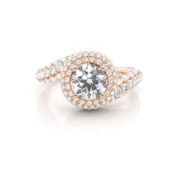 4 Prong Setting Studded Engagement Ring