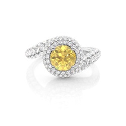 Yellow Diamond Halo Engagement Ring