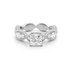 Anello Di Fidanzamento Con Diamante Vintage Princess In Oro Giallo