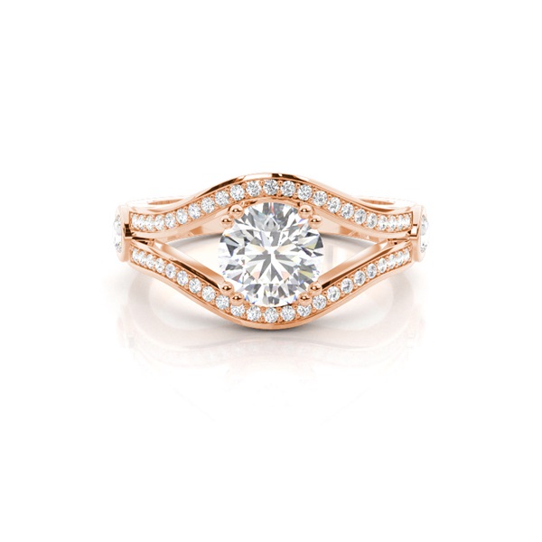 4 Prong Setting Studded Engagement Ring