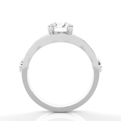 4 Prong Setting Studded Engagement Ring