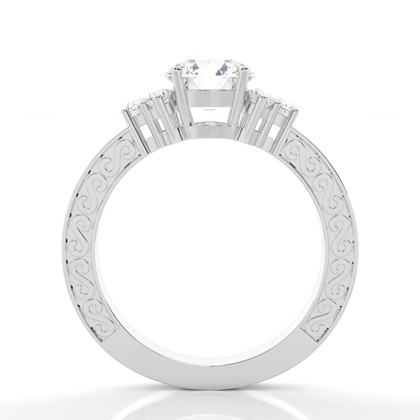 Platinum Side Stone Engagement Rings