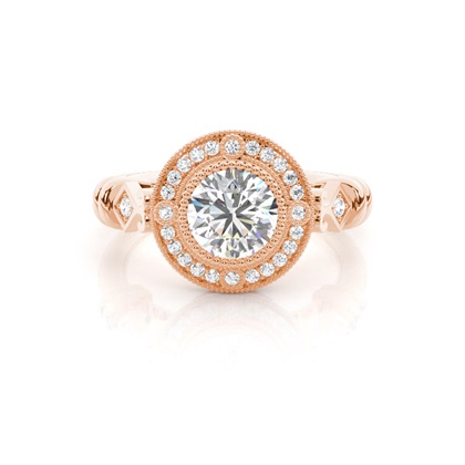 Rose Gold Halo Diamond Engagement Rings