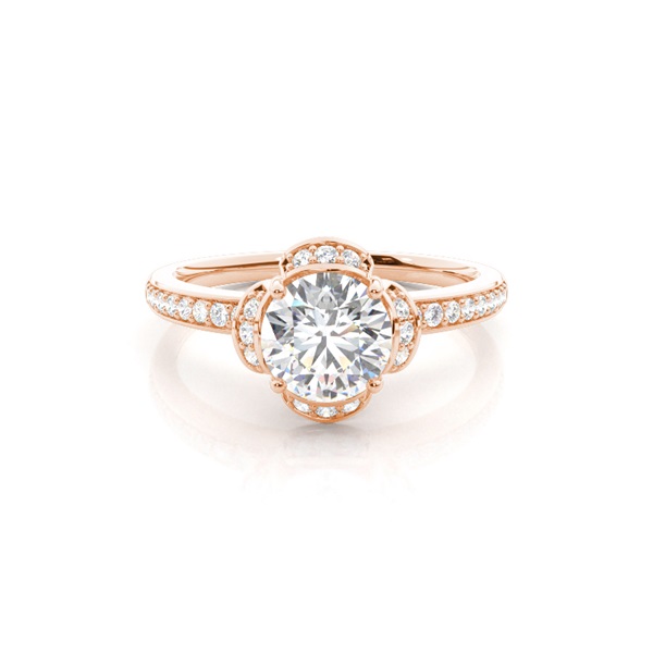 Rose Gold Vintage Diamond Engagement Ring