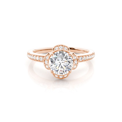 Rose Gold Halo Diamond Engagement Rings