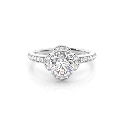 Round Diamond Halo Diamond Engagement Rings