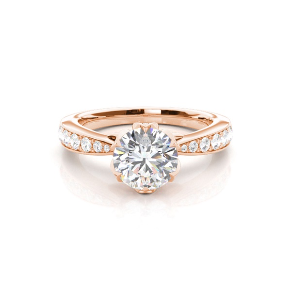 Prong Setting Studded Engagement Ring