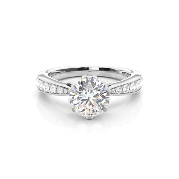 Prong Setting Studded Engagement Ring