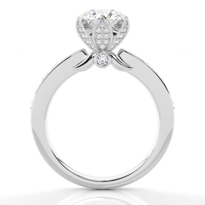Round Side Stone Engagement Rings