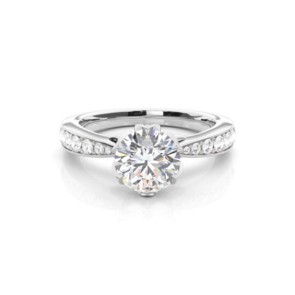 Prong Setting Studded Engagement Ring