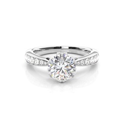 Prong Setting Studded Engagement Ring