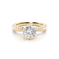 Prong Setting Studded Engagement Ring