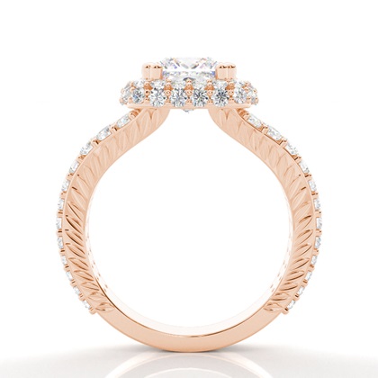 4.00 Carat Rose Gold Halo Engagement Rings