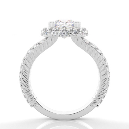 4.00 Carat Platinum Halo Engagement Rings