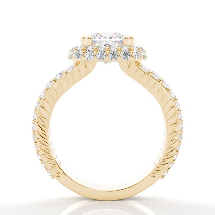 Princess Cut Halo Diamond Engagement Rings