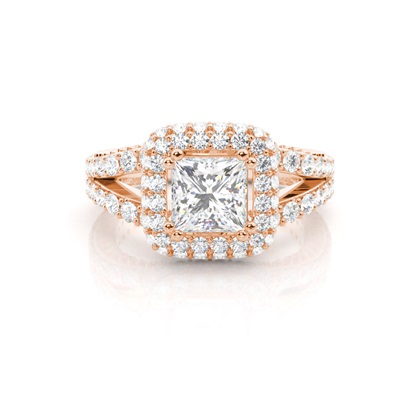 4.00 Carat Rose Gold Halo Engagement Rings