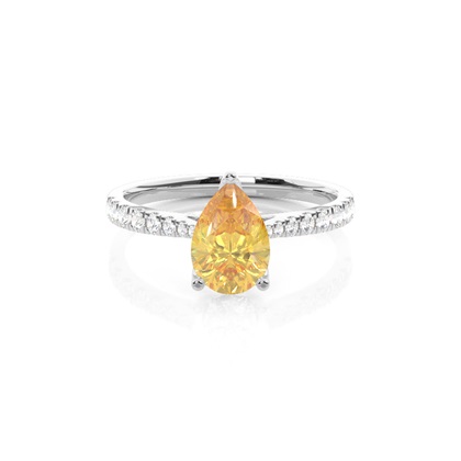 Pear Yellow Diamond Engagement Rings