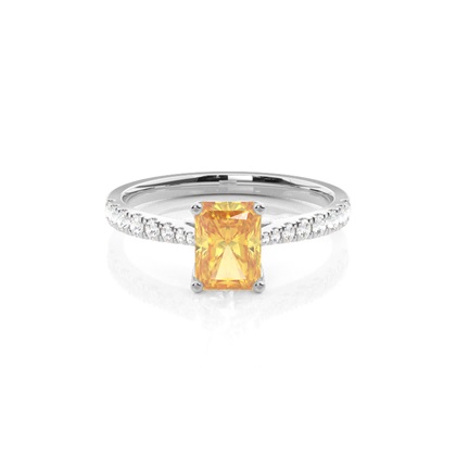 Yellow Diamond Halo Engagement Ring