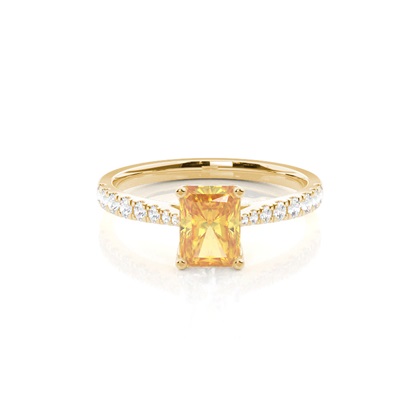 Yellow Diamond Halo Engagement Ring